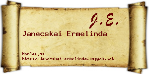 Janecskai Ermelinda névjegykártya